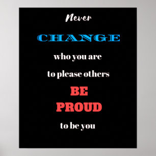 Poster Ne jamais modifier l'affiche de valeur