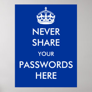 Poster Ne jamais partager vos mots de passe