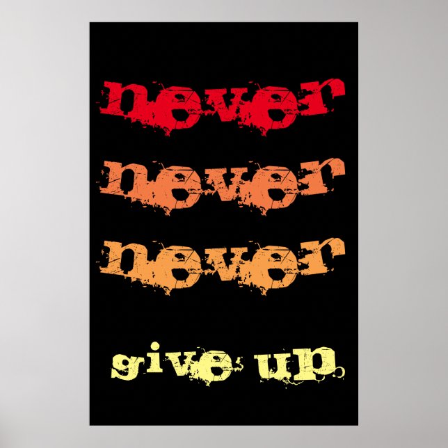 Poster Ne jamais renoncer à la motivation (Devant)