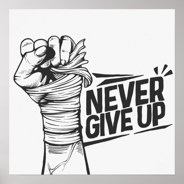 Poster Ne jamais renoncer à la motivation (Devant)