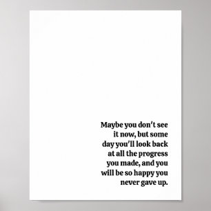 Poster Ne jamais renoncer à un devis inspirant