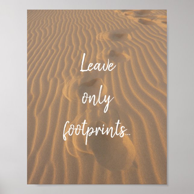 Poster Ne laisser que les empreintes Sandy Beach Citation (Devant)