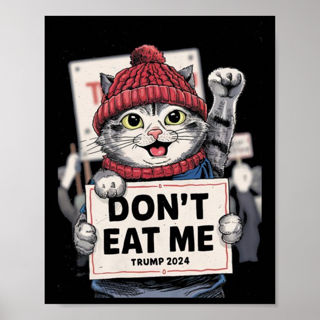 Poster Ne me mangez pas de chats pour Trump 2024 élection (Devant)