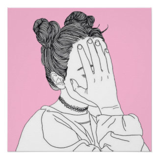 Poster Ne me regardez pas La fille de queue esthétique