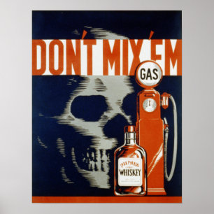 Poster Ne mélangez pas la boisson Fin de support-Don't et