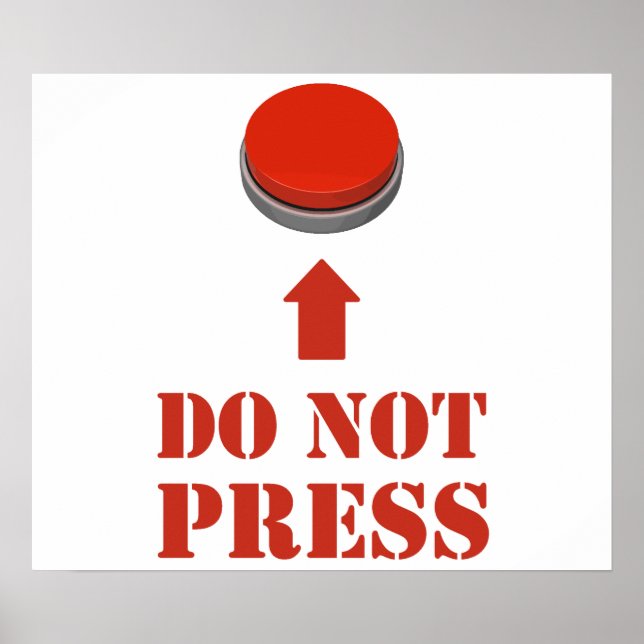 Poster Ne pas appuyer sur le bouton rouge (Devant)