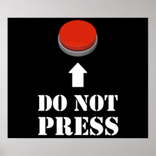 Poster Ne pas appuyer sur le bouton rouge
