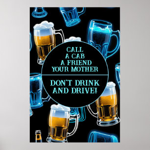 Poster Ne pas boire et conduire 2 bar