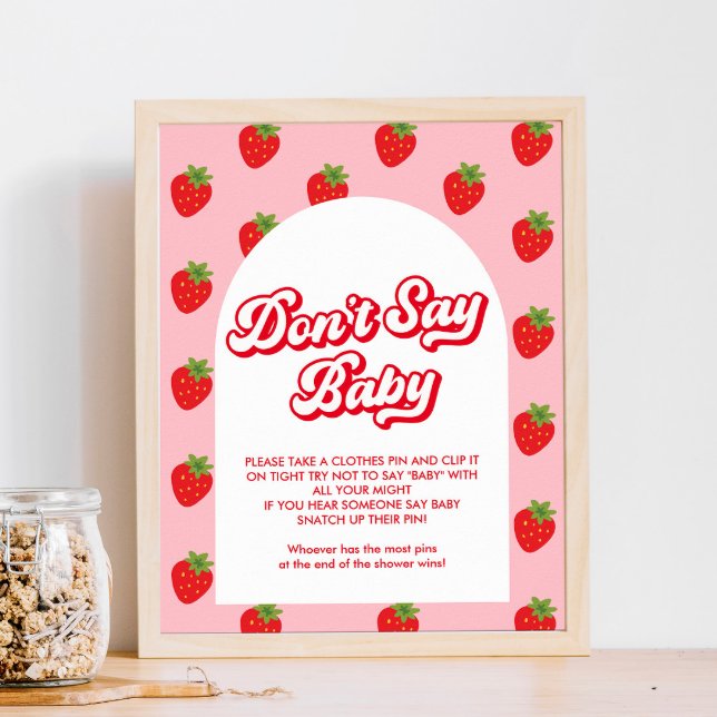Poster Ne pas dire Baby Strawberry Baby shower jeu (Créateur téléchargé)