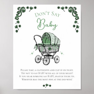 Poster Ne pas dire Baby Winter Baby shower jeu