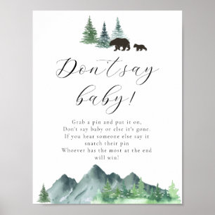 Poster Ne pas dire jeu de bébé signe