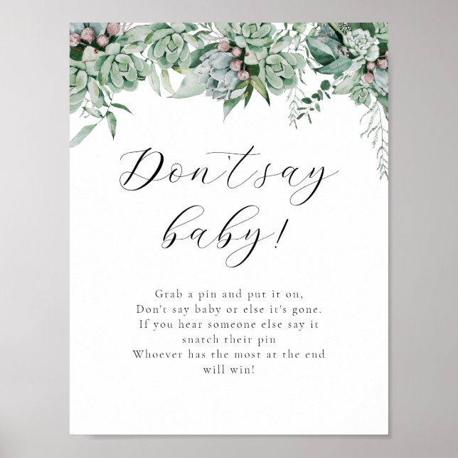 Poster Ne pas dire jeu de bébé signe (Devant)