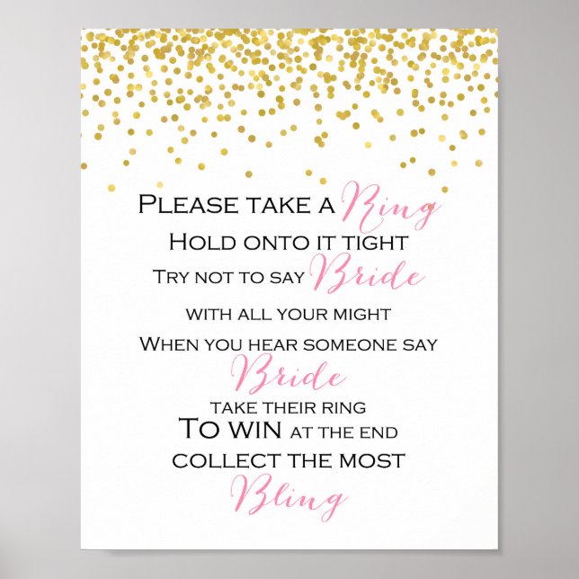Poster Ne pas dire signe de jeu de mariée (Devant)
