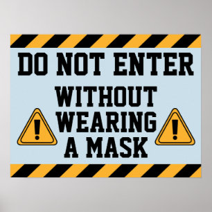 Poster Ne pas entrer sans masque