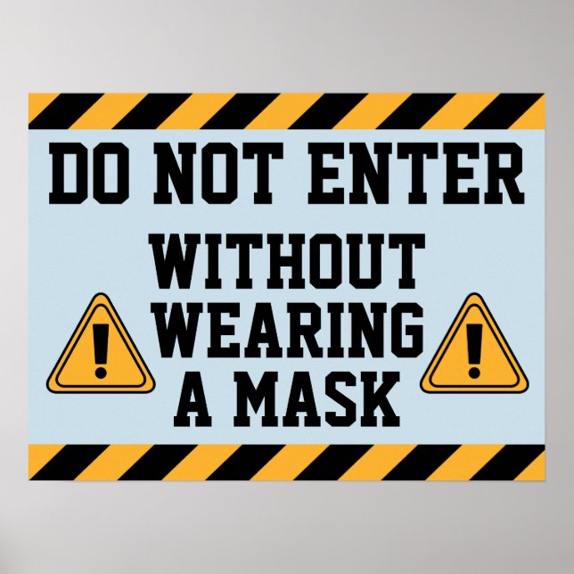 Poster Ne pas entrer sans masque (Devant)