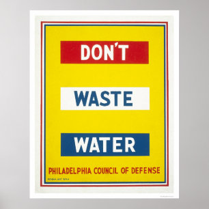 Poster Ne pas gaspiller l'eau WPA