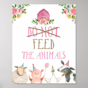 Poster Ne pas nourrir les animaux de ferme Animaux de fer