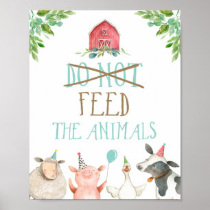 Poster Ne pas nourrir les animaux de ferme Animaux de fer