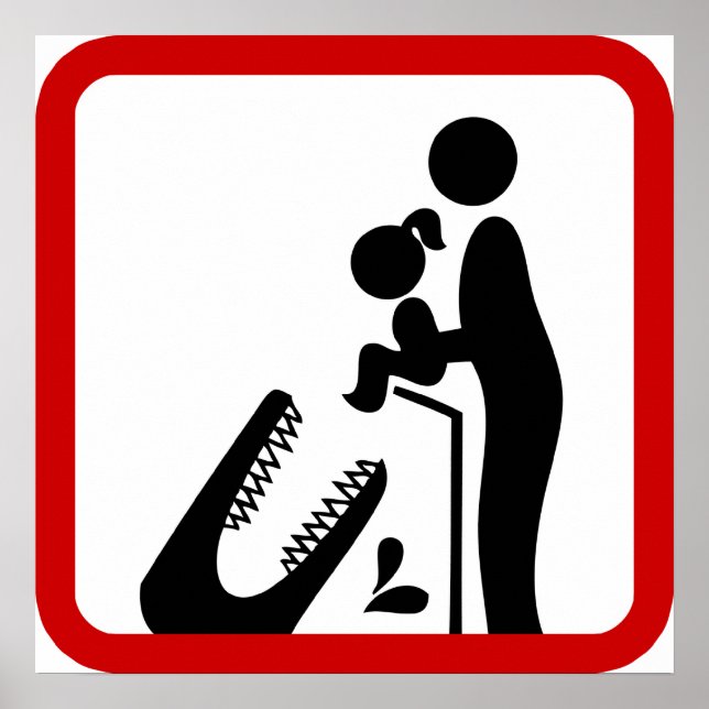 Poster Ne pas nourrir sa fille au Zoo du Crocodile (Devant)