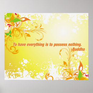 Poster Ne Posséder Rien Bouddha