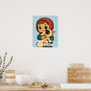 Poster Né pour être doux – Douce brebis et enfant