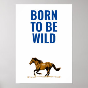 Poster Né pour être sauvage Cheval en course Citation Ins
