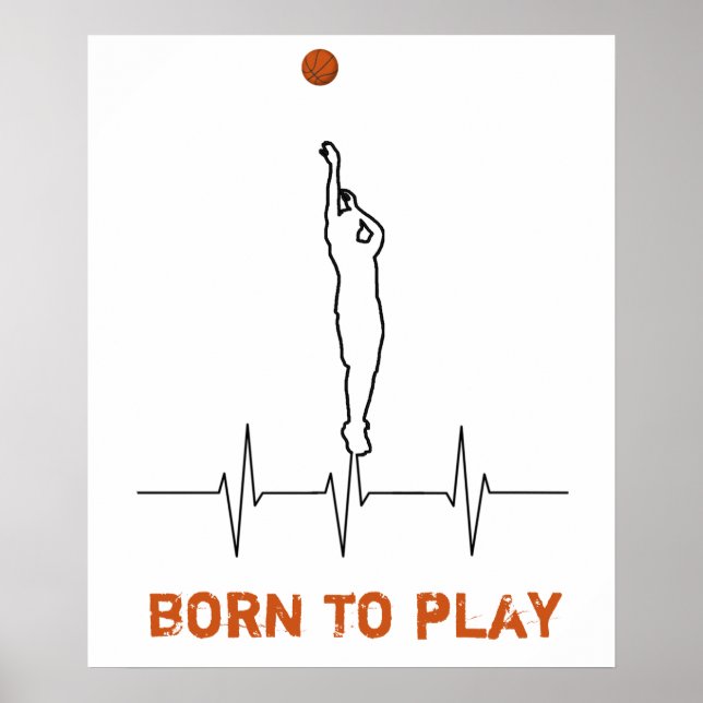 Poster Né pour jouer au basket (Devant)