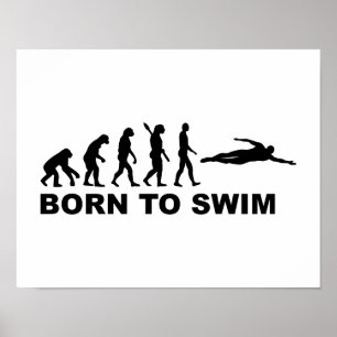 Poster Né pour l'évolution de nage
