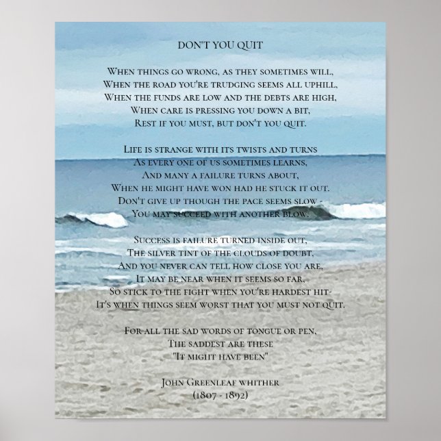 Poster Ne quittez pas Poem Ocean View (Devant)
