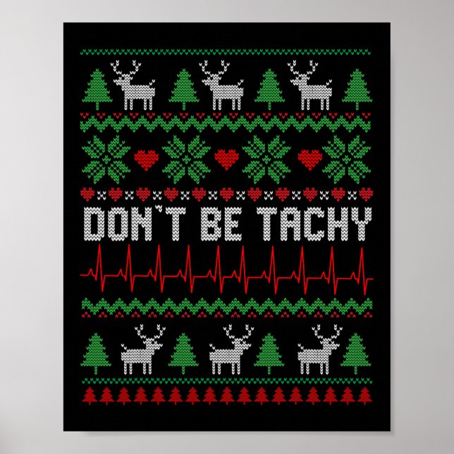 Poster Ne sois pas Tachy Cardiac Nurse Vilain Noël Cardia (Devant)