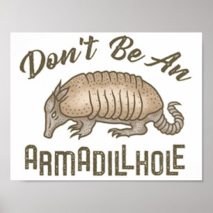 Poster Ne sois pas un Armadillhole Funny Armadillo Animal