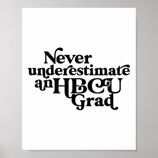 Poster Ne sous-estimez jamais un diplômé Hbcu, Noir histo (Devant)