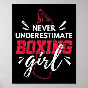 Poster Ne sous-estimez jamais une fille de boxe Mma Kickb