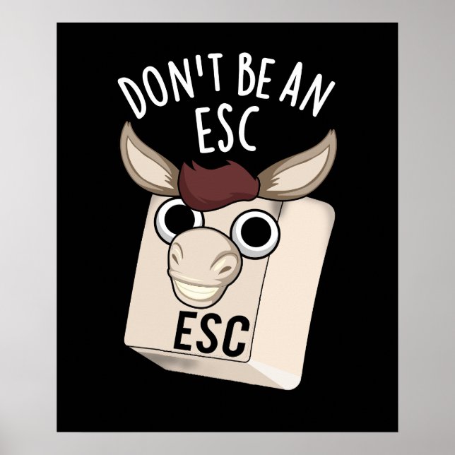 Poster Ne soyez pas un Esc amusant Clavier Pun Dark BG (Devant)
