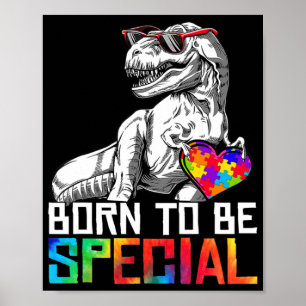 Poster Né Spécial Trex Puzzle Dino Boys Autism Awards