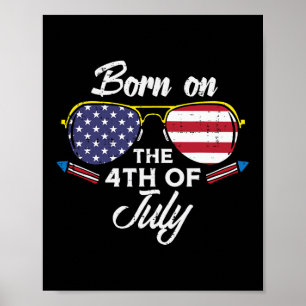 Poster Né Sur 4 juillet Sungles Quatrième Anniversaire Pa