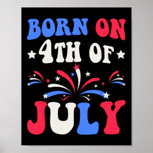 Poster Né Sur Le Patriotique D'Anniversaire 4 juillet