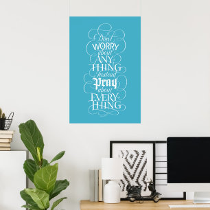 Poster NE T'INQUIÈTE de rien - Calligraphie chrétienne