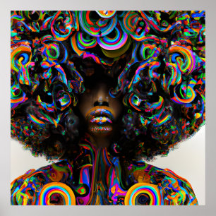 Poster Ne touchez pas mes cheveux Black Melanin Afro Quee