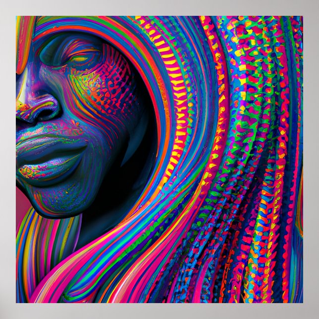 Poster Ne touchez pas mes cheveux Black Melanin Afro Quee (Devant)