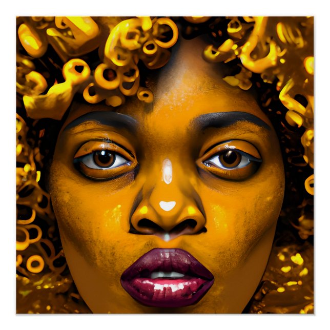 Poster Ne touchez pas mes cheveux Black Melanin Afro Quee (Devant)