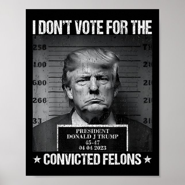 Poster Ne votez pas pour Felons Condamnés Anti-Trump 4 (Devant)