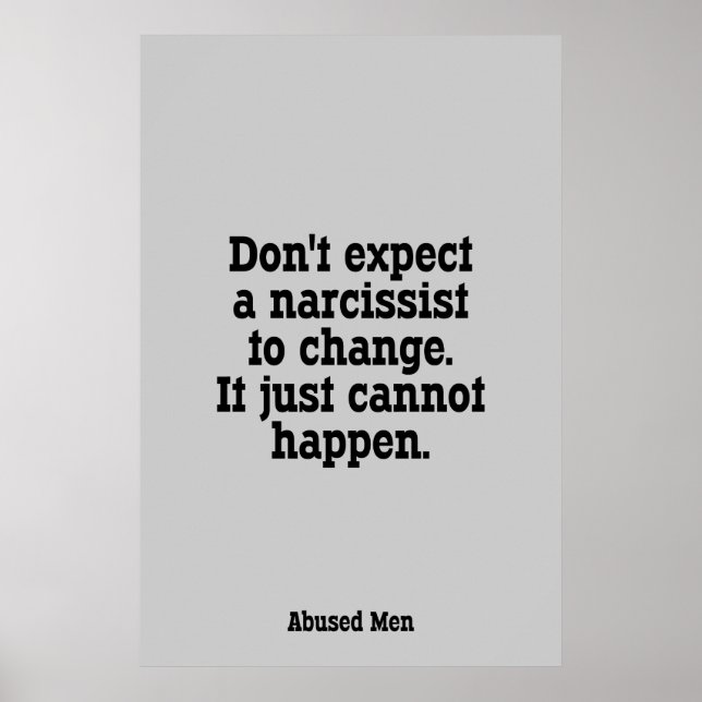 Poster Ne vous attendez pas à ce qu'un narcissiste change (Devant)