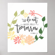 ne vous inquiétez pas Bible Verse Flower Wreath Ch