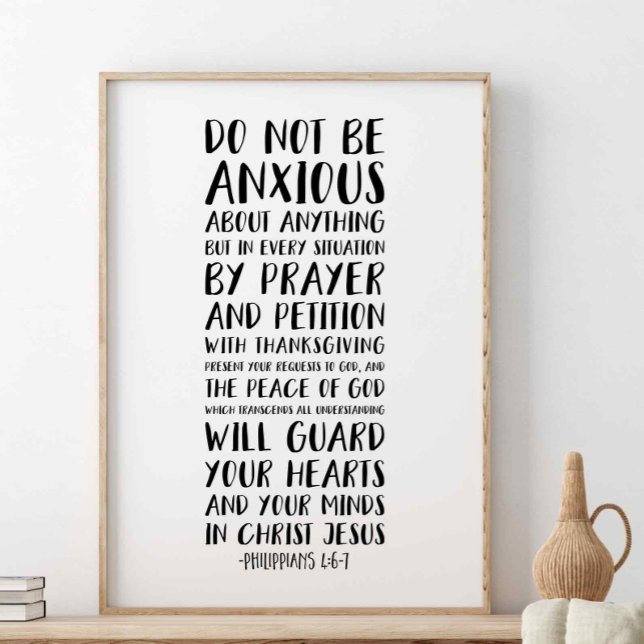 Poster Ne Vous Préoccupez De Rien, Philippiens 4:6 (Créateur téléchargé)