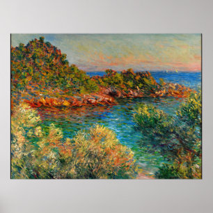 Poster Near Monte Carlo, famous painting by Claude Monet,
