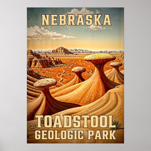 Poster Nebraska Toadstool Geologic Park V02 (Devant)