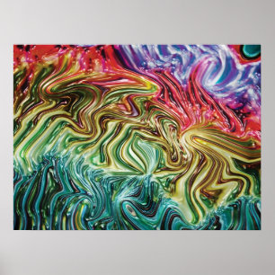 Poster Nebula - Faux Faux 3d Metallic Arc-en-ciel