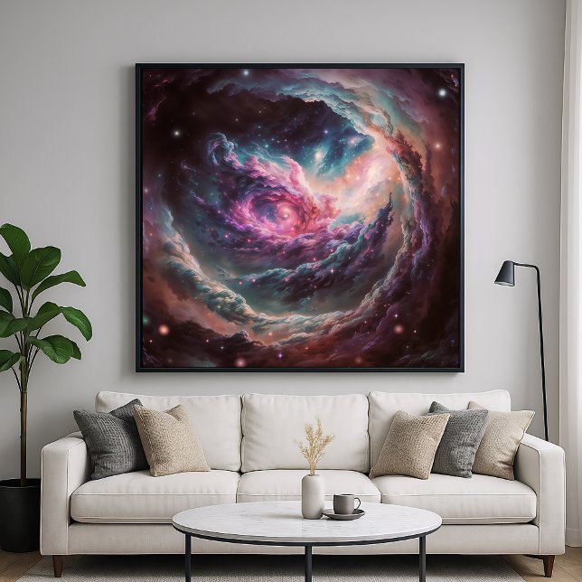 Poster Nebula framboise - Art Cosmique Vibrant (Créateur téléchargé)