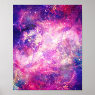 Poster Nebula Galaxy de l'espace rose pourpre
